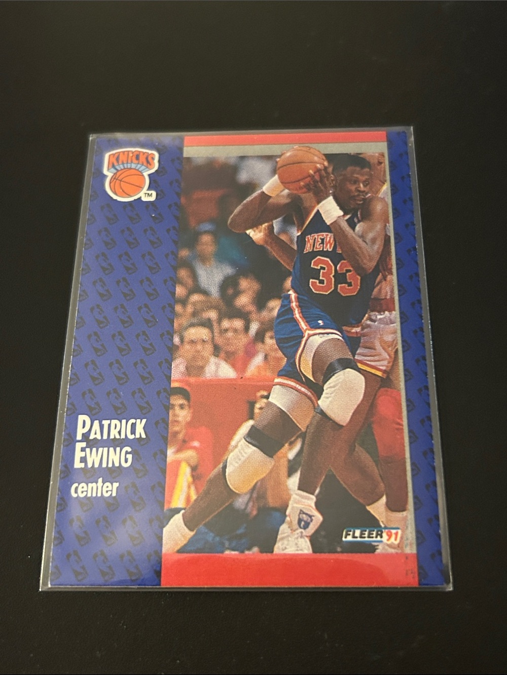 Patrick Ewing New York Knicks Basketball Trading Card - Blue